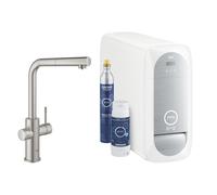 Rubinetto Cucina Grohe Blue Home Cromo Satinato Bocca L con Doccetta estraibile