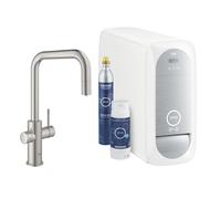 Grohe Blue Home rubinetto da cucina con SodaSystem e sistema di filtraggio, estraibile, orientabile, 31543DC0, Blue Home supersteel [Rubinetti da cucina con sistema di acqua potabile > Rubinetti per a