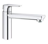Grohe BauEdge Mitigeur monocommandé pour évier, saillie 222mm, hauteur moyenne, orientable, 31693000, 31693000