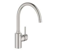 GROHE Concetto Mitigeur monocommandé pour évier, saillie 224mm, haut, orientable, 32661DC3, 32661DC3, Colorazione: super acciaio