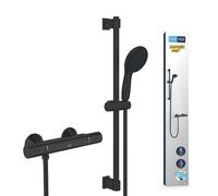Grohe 345972431 miscelatore termostatico doccia Precision Start con set asta doccia Vitalio Start 60 cm, colore nero opaco
