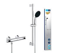 Grohe 34800001 miscelatore termostatico doccia Precision Flow con set asta doccia Vitalio Start 60 cm, colore cromo