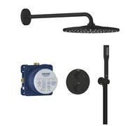 Grohe 348802430 sistema doccia incasso con miscelatore termostatico Precision e soffione Vitalio Rain Mono 310, colore nero opaco