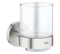 GROHE 40447DC1 - Essentials Vaso de cristal con soporte, acabado mate