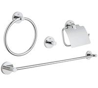 Grohe Essentials - Set accessori per il bagno 4 in 1, cromato 40776001