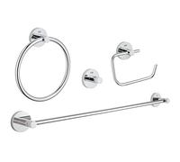 GROHE 40823001 - Set di accessori essenziali, 4 in 1, cromato