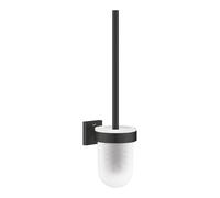 Grohe 409772430 Start Cube porta scopino completo, in metallo e vetro, finitura nero opaco