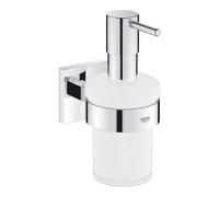 GROHE QUICKFIX Start Cube,Dispenser Sapone con supporto,Installazione a vite o con colla,Cromo,41098000