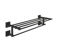 Grohe 410992430 Start Cube porta salviette multiplo con mensola 600 mm, colore nero opaco
