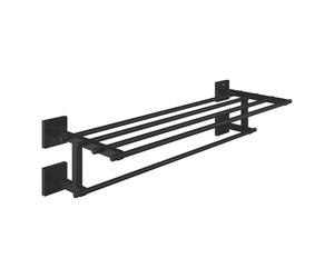 Grohe 410992430 Start Cube porta salviette multiplo con mensola 600 mm, colore nero opaco