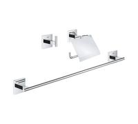 Grohe 41124000 Start Cube set accessori bagno 3-in-1, finitura cromo lucido