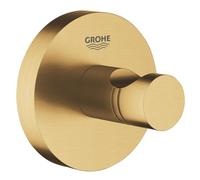 GROHE Start Gancio Accappatoio (Metallo, Fissaggio Nascosto, Viti e Tasselli Inclusi, QuickGlue per Installazione Rapida), Dimensione 45 mm, Oro Spazzolato Cool Sunrise, 41063GN0