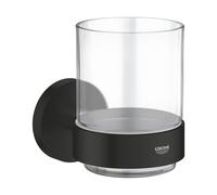 Grohe 411942430 Start bicchiere porta spazzolino con supporto, finitura nero opaco