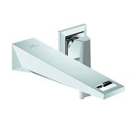 Grohe Allure Brilliant Private Collection Mélangeur lavabo 2 trous, saillie 210mm, structure moletée, kit de finition pour corps d'encastrement, 29517000, 29517000, Colorazione: cromo