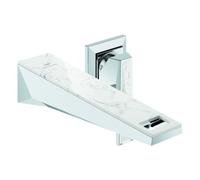 Grohe Allure Brilliant Private Collection Mélangeur lavabo 2 trous, saillie 211mm, White Attica Ceasarstone, kit de finition pour corps d'encastrement, 29519000, 29519000, Colorazione: cromo