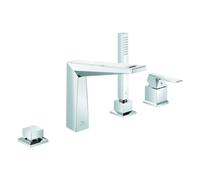 Grohe Allure Brilliant Private Collection mitigeur monocommandé 4 trous pour bain, saillie 198mm, montage sur bord de baignoire, poignée avec White Attica Ceasarstone, 29525000, 29525000, Colorazione: