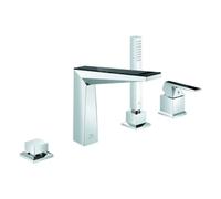 Grohe Allure Brilliant Private Collection Mitigeur monocommandé 4 trous pour bain, saillie 198mm, montage sur bord de baignoire, poignée avec Vanilla Noir Ceasarstone, 29527000, 29527000, Colorazione:
