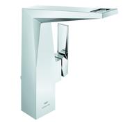 Grohe Allure Brilliant Private Collection Mitigeur monocommandé pour lavabo, L-Size, saillie 125mm, structure moletée, vidage à tirette, 24400000, 24400000, Colorazione: cromo