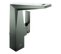 Grohe Allure Brilliant Private Collection Mitigeur monocommandé pour lavabo, L-Size, saillie 125mm, White Attica Caesarstone, vidage à tirette, 24408AL0, 24408AL0, Colorazione: grafite dura spazzolata