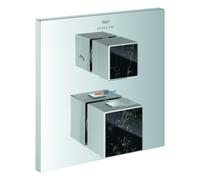 Grohe Allure Brilliant Private Collection Mitigeur thermostatique de douche, Vanilla Noir Ceasarstone, inverseur 2 voies, montage encastré, 24430000, 24430000, Colorazione: cromo