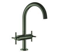 Grohe Atrio Private Collection Mitigeur monotrou lavabo, L-Size, saillie 166mm, avec poignées croisillons, vidage Push Open, 21144MG0, 21144MG0, Colorazione: grafite satinata