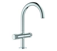 Grohe Atrio Private Collection Mitigeur monotrou pour lavabo, L-Size, saillie 166mm, commande à bouton, vidage Push-Open, 21138000, 21138000, Colorazione: cromo