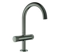 Grohe Atrio Private Collection Mitigeur monotrou pour lavabo, L-Size, saillie 166mm, commande à bouton, vidage Push-Open, 21138AL0, 21138AL0, Colorazione: grafite dura spazzolata