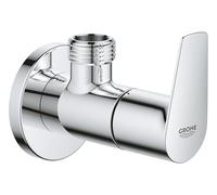 GROHE BauEdge 22009001 - Valvola ad angolo di intercettazione 1/2" (filettatura di uscita 1/2", testa 3/8", attacco a vite, leva in metallo), cromata