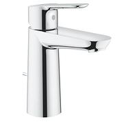 Grohe 23758000 BauEdge miscelatore lavabo, taglia M, con piletta scarico a tirante, finitura cromo