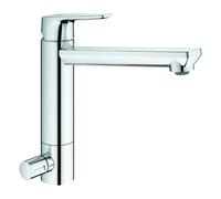 Grohe BauEdge rubinetto da cucina, orientabile, con ingresso per elettrodomestici, 31696000, BauEdge cromo [Rubinetti da Cucina]