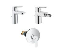 Grohe Bauedge Set Miscelatori Monocomando Cromo in Metallo per Lavabo Bidet e Doccia