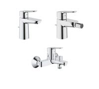 Grohe Bauedge Set Miscelatori Monocomando Cromo in Metallo per Lavabo Bidet e Vasca