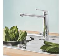 Grohe BauLoop miscelatore monocomando per lavello cucina con bocca orientabile, finitura cromo - 31713000