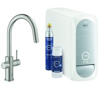 Grohe Blue Home C-Beccuccio Starter Kit batteria lavello monocomando, con rad...