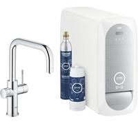 Grohe Blue Home U spout Starter Kit Mitigeur d'évier à un levier avec fonction filtre, avec refroidisseur et WIFI, 31456001, 31456001, Colorazione: cromo