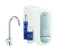 Grohe Blue Home Mono Mitigeur monocommandé pour évier, portée 153mm, bec en C, kit de démarrage, avec fonction filtre, 31498001, 31498001, Colorazione: cromo