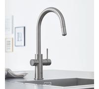 Grohe Blue Home rubinetto da cucina, con sistema di filtraggio, estraibile, orientabile, 31541DC0, Blue Home supersteel [Rubinetteria da Cucina > Rubinetti da Cucina con Trattamento dell’Acqua]