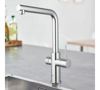 Grohe Blue Home rubinetto da cucina, con sistema di filtraggio, orientabile, 31454001, Blue Home cromo []