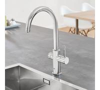 Grohe Blue Home rubinetto da cucina, con sistema di filtraggio, orientabile, 31455001, Blue Home cromo []