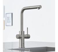 Grohe Blue Home rubinetto da cucina con SodaSystem e sistema di filtraggio, estraibile, orientabile, 31539DC0, Blue Home supersteel [Rubinetteria da Cucina > Rubinetti da Cucina con Trattamento dell’A