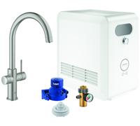 GROHE Blue Professional C-bec Set, Mitigeur monocommandé pour évier avec fonction filtre, avec refroidisseur, Bluetooth et WIFI, 31323DC2, 31323DC2, Colorazione: super acciaio