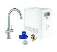 GROHE Blue Professional C-bec Set, Mitigeur monocommandé pour évier avec fonction filtre, avec refroidisseur, Bluetooth et WIFI, 31323DC2, 31323DC2, Colorazione: super acciaio