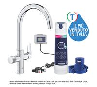 Grohe Blue Pure BauCurve miscelatore cucina a tre vie 30580000 con bocca orientabile e sistema filtrante 40875000