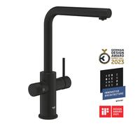 GROHE Blue Pure Minta Rubinetto Filtro Acqua, Bocca L, Doccetta Estraibile, Filtro Carboni Attivi, Acqua Filtrata Naturale, Nero, 30590KF0