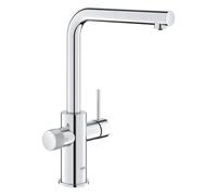 GROHE Blue Pure Minta - Rubinetto a 3 vie con doccetta estraibile per acqua filtrata (Bocca alta a L, Maniglia dedicata per filtro, Richiede set filtro), Cromo, 30590000