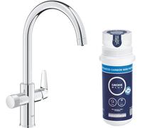 Grohe Blue Pure Start Curve miscelatore cucina a tre vie 30592000 cromo con sistema filtrante ai carboni attivi 41136000