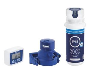GROHE Blue Set Filtro ai Carboni Attivi con Testata, Elimina le Sostanze che Alterano l'Odore e il Sapore dell'Acqua, Capacità Media 1500 L, Compatibile con Rubinetto GROHE Blue Pure, 41136000