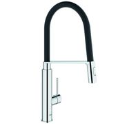 GROHE Concetto Mitigeur monocommandé pour évier, flexible en santoprène, douchette extractible SpeedClean Profibre, 31491000, 31491000, Colorazione: cromo