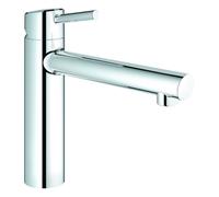 GROHE Concetto Mitigeur monocommandé pour évier, saillie 198mm, hauteur moyenne, orientable, 31128001, 31128001, Colorazione: cromo