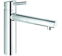 GROHE Concetto Mitigeur monocommandé pour évier, saillie 202mm, hauteur moyenne, extractible, orientable, 31129001, 31129001, Colorazione: cromo